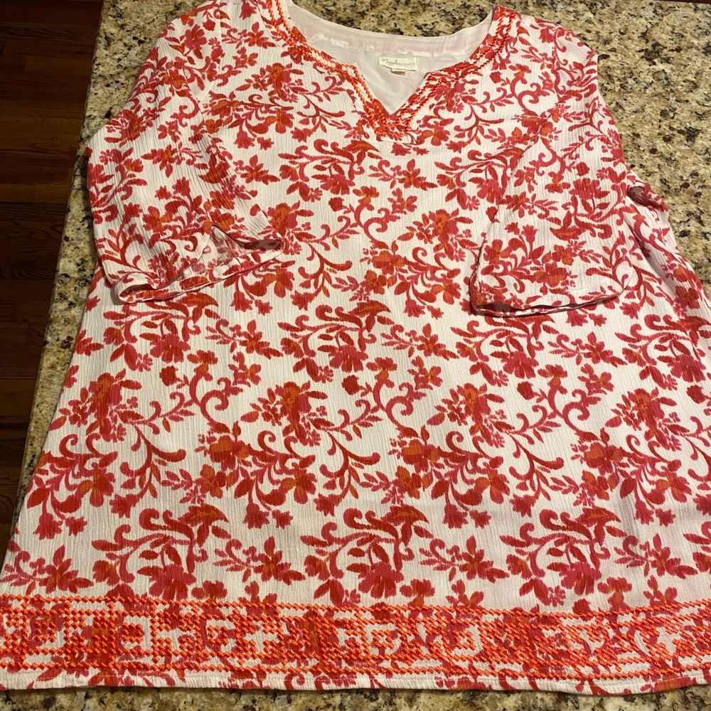 Magnolia Grace Red and White Tunic
